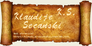 Klaudije Sečanski vizit kartica